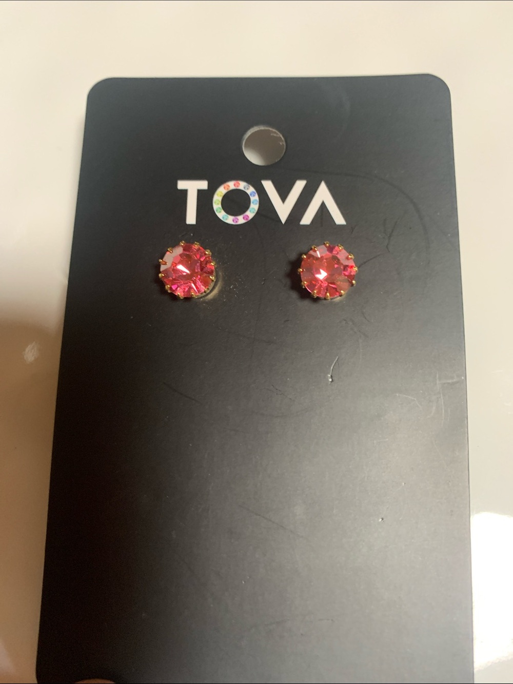 NWT TOVA CHRISLEY STUDS GOLD/ROSE CHAMPAGNE - Picture 11 of 16
